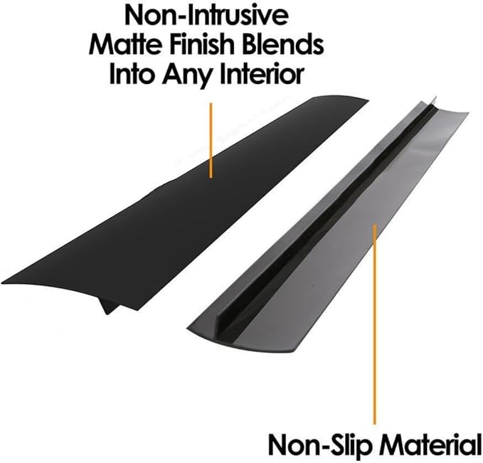 2 Pack Flexible Kitchen Stove Gap Covers, Silicone Gap Fillers Between Counter and Stovetop, Oven, Washer, Dryer, Easy to Wipe, Food Grade (Black, 21 Inches)