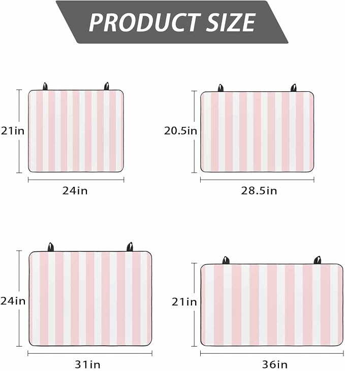 Stove Top Covers for Electric Stove 31x24 Inches, Pink Stripes HeatResistant Glass Cooktop Protector, Modern Farmhouse Pink White Vertical Striped Ceramic Stovetop Countertop Covers Mat, Oven Cover