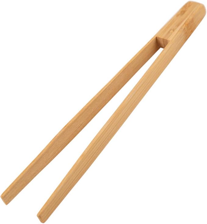 Toaster tongs, toast tongs, Made of pure natural bamboo, no paint coating, strong grip (1pcs)