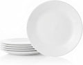 Corelle Vitrelle 6-Piece Salad Appetizer Plate Set Triple Layer Glass and Chip Resistant, 6-3/4-Inch Lightweight Round Plates, Winter Frost White