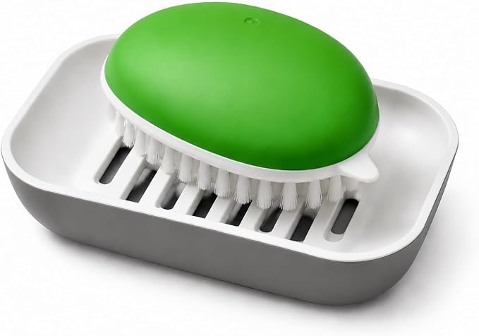 Fruit and Vegetable Cleaning Brush, Vented Box, Stiff Bristles, Green