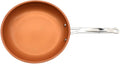 Toutrop Nonstick Copper Frying Pan, Chef Skillet with Ceramic Coating, Oven Dishwasher Safe, Induction Skillet for All Stoves, PFOA Free,Brass,8 inch