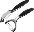 Vegetable Peeler, Potato Peelers for Kitchen Stainless Steel Multi-function Set Fruit Peeler For Kitchen and Household Tools Y & I Shape Swivel Blades for Fruit Vegetables(Black)