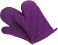 Oven Mitts, Premium Heat Resistant Kitchen Gloves Cotton & Polyester Quilted Oversized Mittens, 1 Pair Purple,New
