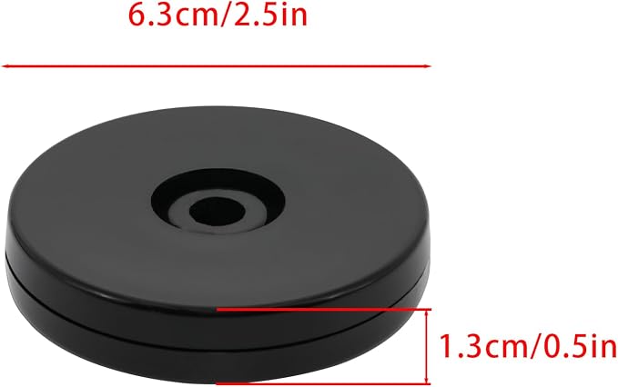 4Pcs Black Acrylic Lazy Susan 2.5 Inch Turntable Organizer Bearings | Mini Lazy Susan, Small Lazy Susan Turntable, 360° Rotating Swivel Plate for Spice Rack, Cosmetic, Cake, Pantry, DIY Display