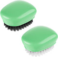 SXhyf Vegetable Brush Scrubber for Food, Black Stiff & White Soft Bristles | Potato Scrubber Brush, Produce Brush for Fruits and Veggies, Vegetable Cleaning Brush for Mushrooms, Carrots, Lemons (Green)