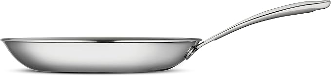 Tramontina Boston Tri-Ply Clad Stainless Steel 12-Inch Large Frying Pan | Induction-Ready Skillet, Dishwasher-Safe, NSF-Certified