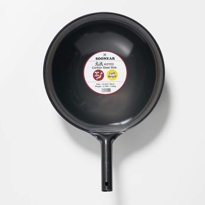 [Made in Japan] Light 30% less Carbon Steel Wok 14 1/4" Gas Round