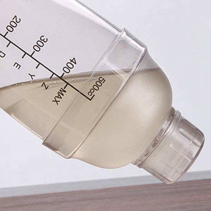 Plastic Cocktail Shaker,Drink Mixer Hand Shaker Cup with Scales,Transparent (1, 17 oz / 500cc)