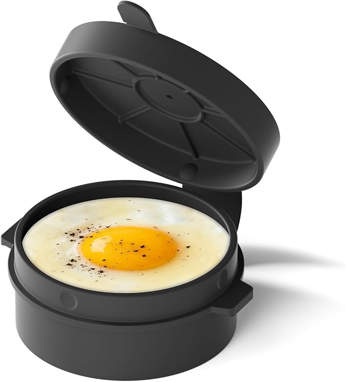 Microwave Egg Bite Maker, Egg Cooker Microwave For Breakfast Sandwich, Egg Maker For Scrambled Eggs, Safe for Oven Air Fryer, Dishwasher-Safe Grey