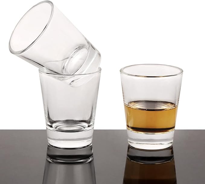 Heavy Base Shot Glasses, 1.5 oz Sets of Clear Shot Glass (24 Pack), Measuring Cup for Espresso, Liquid, and Wine - Heavy Glass (Glass, 24Pack)