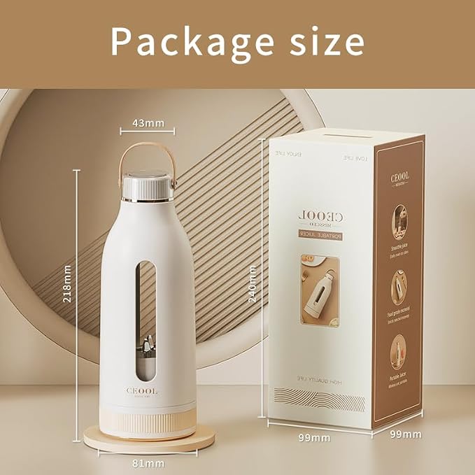 Portable Blender, Personal Blender for Shakes and Smoothies, Mini Juicer Cup with 6 Blades and Lid,USB-C Rechargeable Self Cleaning 12OZ Single Serve Blenders for Travel, Home, Office, Camping