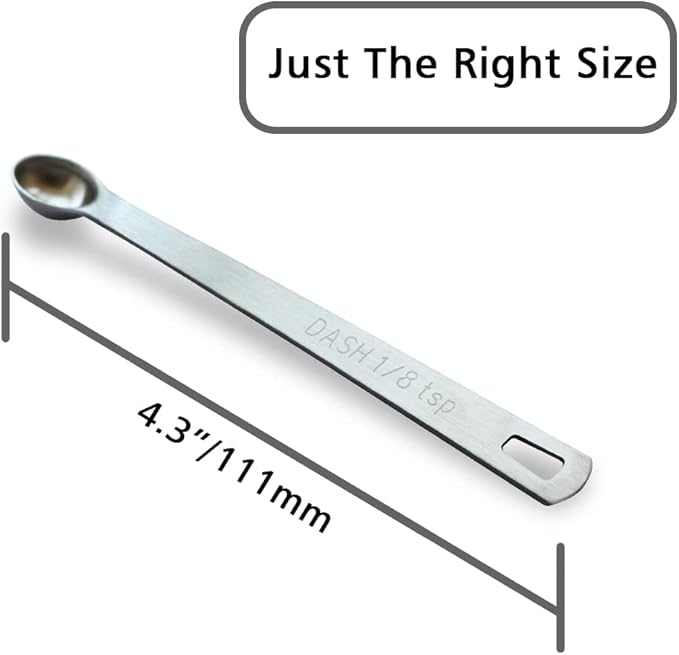 5PCS 1/8tsp(0.625ml) Mini Measuring Spoon, Small Teaspoon for Tiny Amounts | High Precision, Food-Grade, ‌Rust-Free, Dishwasher-Safe, Easy-Read Markings, Multi-Purpose, Sturdy & Durable