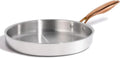 CAROTE 10" Tri-Ply Stainless Steel Frying Pan, Non-Toxic Egg Pan Omelet Pan, Oven Safe, Induction, Ceramic and Gas Cooktops Compatible, Polished Silver