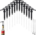 12 Pcs Black Coffee Syrup Pump Compatible with 25.4Oz/750ml Bottles | Syrup Dispenser Pumps, Great for Home & Coffee Bar, Drinking Mixes, Tea, Beverage, Cocktails, Syrup Bottles, Plus Spoons
