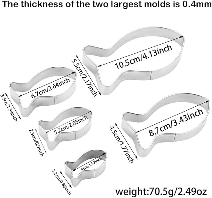 MrCookie Goldfish/Fish Cookie Cutters Stainless Steel.