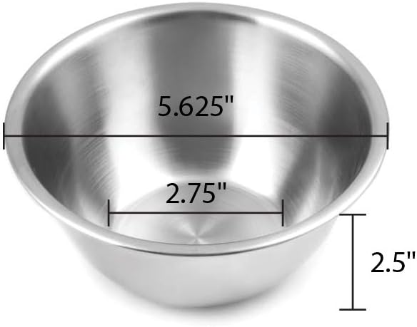 Fox Run Brands 1/2-Quart Stainless Steel Mixing Bowl, Silver | Perfect For Dips, Sauces, Eggs & Dressings | Stable Flat Base | Durable & Dishwasher Safe Stainless Steel Bowl | Mix & Serve