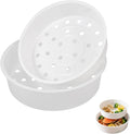 Angoily 2Pcs Plastic Rice Cooker Steamer Basket for 8.85" Rice Cooker 3L 5L | Steam Rack Insert Round Food Tray, Round Steaming Accessories, Veggie Rack Cooking Utensils, Buns Dumplings Kitchen Gadgets