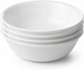 Corelle 4-Pc Meal Bowls Set Service for 4, Durable and Eco-Friendly 9-1/4-Inch Glass Bowls, Compact Stack Bowl Set, Microwave and Dishwasher Safe, White, 46 Ounces