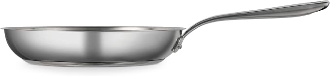 Tramontina Tempo Tri-Ply Base Stainless Steel 10-Inch Frying Pan | Induction-Ready Skillet, Oven-Safe, Dishwasher-Safe