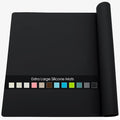 Large Silicone Mats for Kitchen Counter, 27.6 x 15.7'' Countertop Protector Mat Heat Resistant Mat for Air Fryer, Non-Slip Table Placemat for Kids, Nonstick Black Silicone Mat for Baking Pastry, 1Pcs