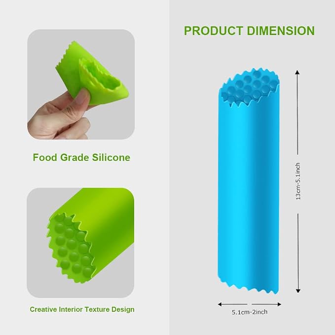 Garlic Peeler Silicone Garlic Skin Remover Roller Garlic Tube Rollers Skin Remover, Garlic Roller Peeling Tube Tool for Useful Kitchen Tools (Blue)