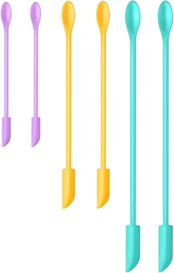 Silicone Spatula Set 6Pcs, Mini Jar Scraper for Makeup & Food | Mini spatulas reach every last drop in jars and bottles, reducing waste for food, cosmetics and personal care products.