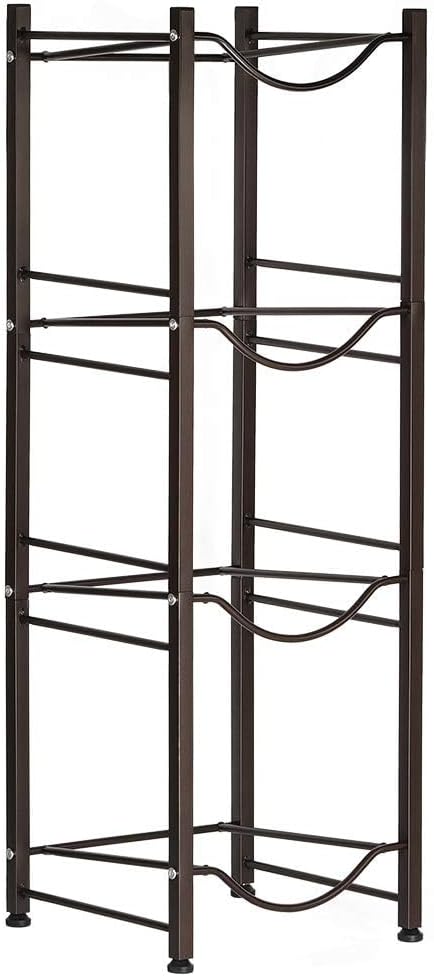 SEHERTIWY 5 Gallon Water Jug Holder Water Bottle Storage Rack, 4 tier water cooler jug rack, 5 gallon water jug stand, 5 Gallon Water Bottle Holder(4 Tier, Dark Brown) | 4-Tier Dark Brown,Heavy-Duty Steel,Rustproof,Easy Assembly,Floor Protection,Save S...