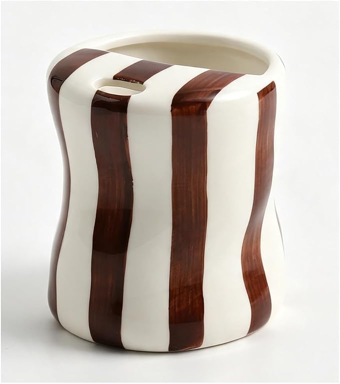 Espresso Cups Ceramic Coffee Mug Series European Striped Dot Coffee Cup And Saucer Mug Cake Plate Afternoon Tea Set Tea Cup And Saucer (Brown)