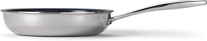 Tramontina Signature 8-Inch Tri-Ply Clad Stainless Steel Small Frying Pan | Ceramic Non Stick Interior, Induction-Ready Skillet, Oven-Safe