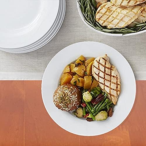 Amazon Basics 6-Piece White Dinner Plate Set, Microwave and Dishwasher Safe for Everyday Use, 10.5 inches