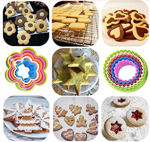 25 PCS Cookie Cutter Set Multi-size Sandwich Fondant Cake Fruit Vegetable Shapes Cutter Set