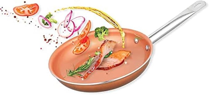 EUROSTAR EC2324 9.5" Non-Stick Ceramic-Infused Copper Cookware