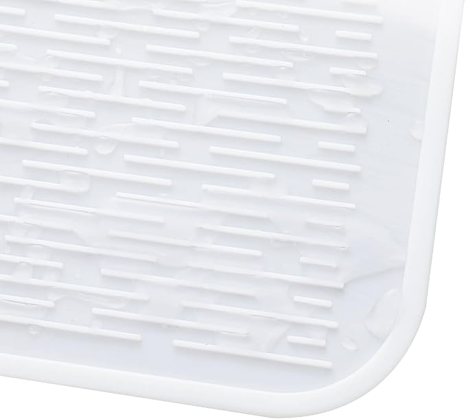 MicoYang Silicone Dish Drying Mat for Multiple Usage,Easy clean,Eco-friendly,Heat-resistant Silicone Mat for Kitchen Counter or Sink,Refrigerator or Drawer Liner White 3XL 28 inches x 18 inches
