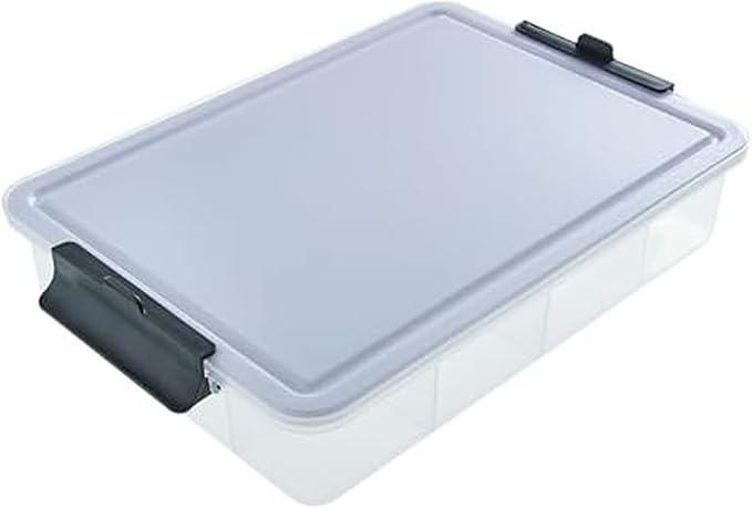 Farberware Snacklebox 7.8 x 12.7 Inch Plastic Cutting Board Lid with 7 Compartments and Locking Handles - Portable Snack Organizer for Charcuterie, Travel, Picnics, and On-the-Go Snacking