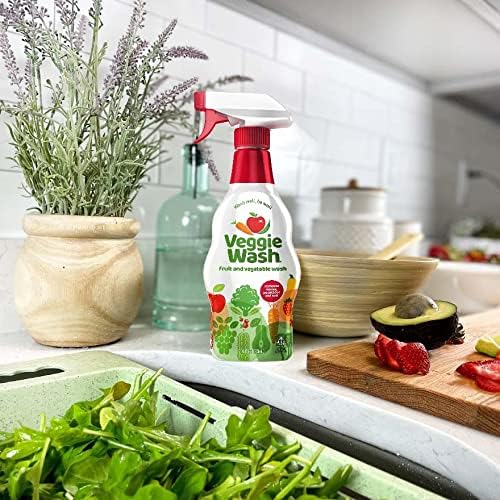 Veggie Wash Fruit and Vegetable Wash, 16 Fluid Ounce, Pack of 2 | Ideal for Cleaning Produce, Kosher, Vegan, Plant-Derived Ingredients, Unscented, No Parabens, Packaging May Vary