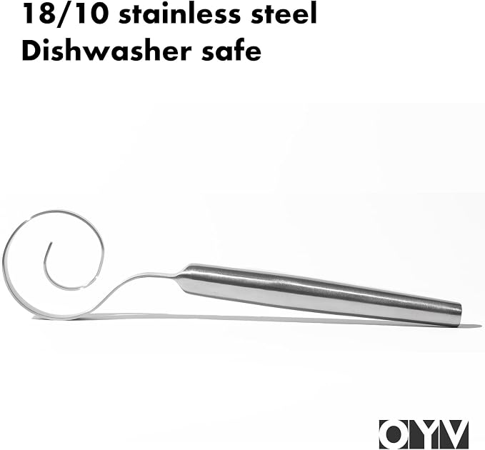 OYV 12-Inch Seamless Dough Whisk, 18/10 Stainless Steel, Danish Dough Whisk | 2.5X Faster Mixing, Bread Whisk For Sourdough, Pizza, Cookies And Pastry, Ergonomic Grip, Dishwasher Safe, Easy To Clean