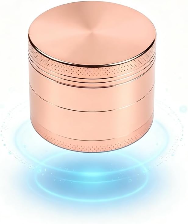 2.5-Inch Zinc Alloy Spice Grinder, Compact Portable Design with Storage Compartment, Essential Kitchen Tool - rose gold