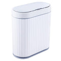 ELPHECO Bathroom Trash Can with lid 2.5 Gallon Motion Sensor White and Gray | Slim Wastebasket, Automatic Trash Bin Bathroom Decor for Bedroom and Office