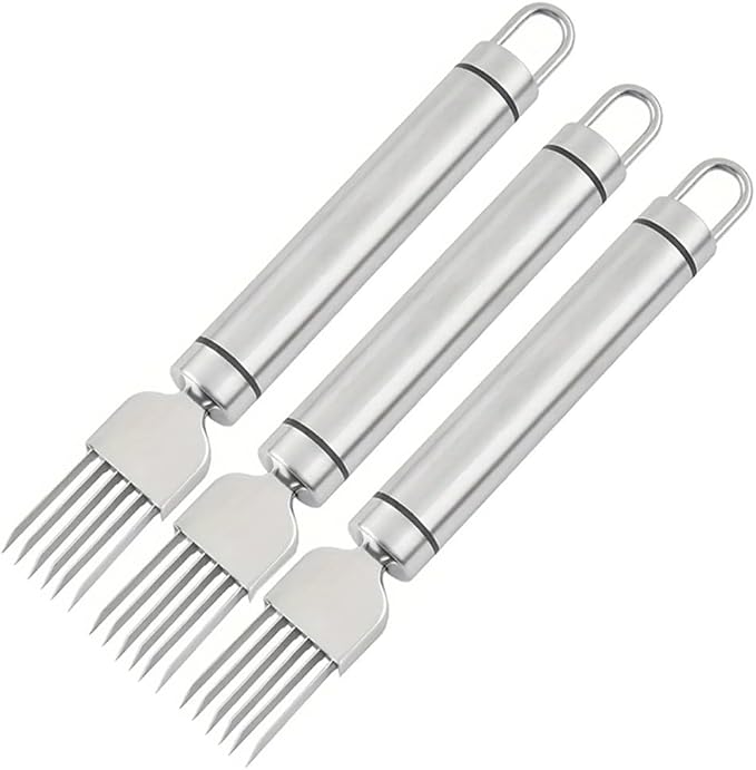 3Pack Green Onion Slicer, Multi-Blade Kitchen Herb Cutter, Professional Scallion Shredding Tool (3, Silver and black)