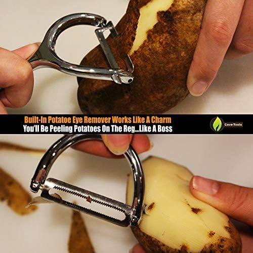 Cave Tools Vegetable Y Peeler Julienne Swivel Slicer With Potato Eye Remover for Peeling Fruits and Vegetables - Kitchen Gadgets
