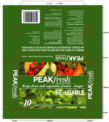Reusable Produce Bags, Set of 4, 40 Bags Total