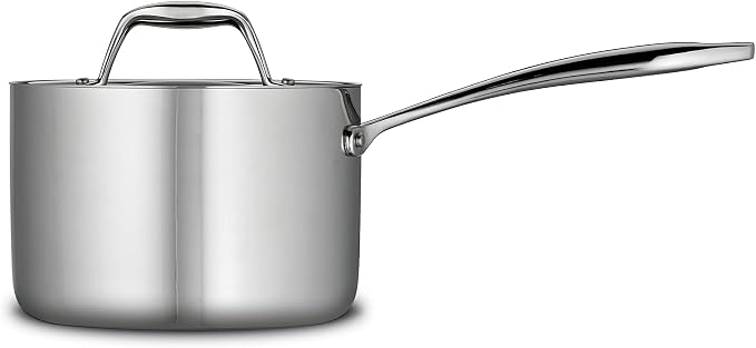 Tramontina Signature Tri-Ply Clad Stainless Steel 2-Quart Sauce Pan | Induction-Ready, Dishwasher-Safe, NSF-Certified, Made in Brazil