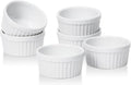 DOWAN Dipping Bowls 1.5 oz, Sauce Cups Mini Ramekins, Tiny Ramekin Porcelain Souffle Dish, Dessert Cups Small Bowls Condiment Cups for Charcuterie Board, Microwave & Oven Safe, Set of 6, Soft White