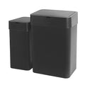 ELPHECO Bathroom Trash Can with Lid,Motion Sensor, 2 Pack Black | Automatic Garbage Can, 2.5 Gallon + 4 Gallon Smart Slim Waterproof Trash Bins for Bedroom, Office, Living Room
