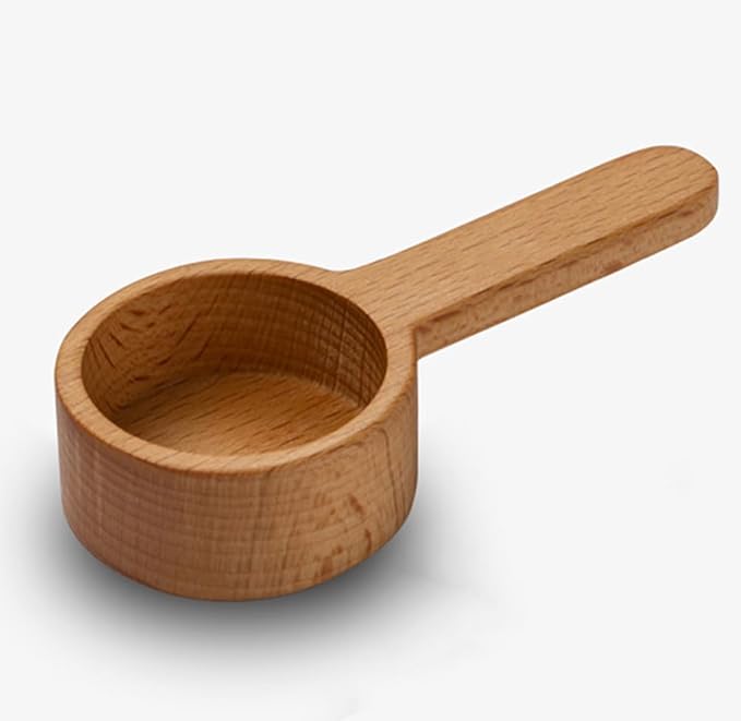 Coffee Spoons, CISHNOU Wooden Coffee Ground Spoon, Measuring for Ground Beans or tea, Soup Cooking Mixing Stirrer Kitchen Tools Utensils, 1 Wooden Tea Scoop(Wood Color)