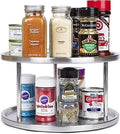 Simpli-Magic 2-Tier, Polished Stainless Steel, Lazy Susan Spice Rack, Upgraded 2026 Model Silver