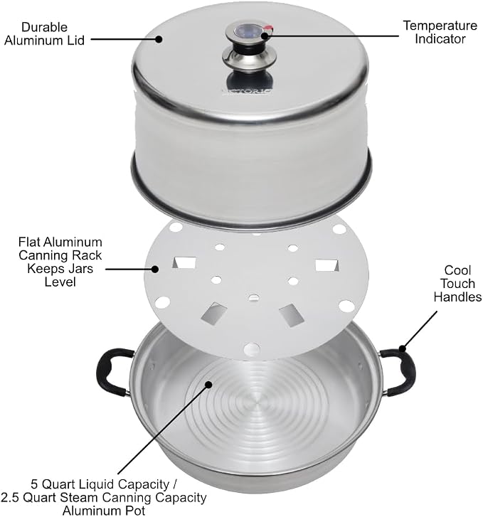 Kitchen Crop Steam Canner with Temperature Indicator (Aluminum Steam Canner)