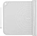 Silicone Pastry Mat 28"*20" Extra Thick Non Stick Baking Mat Food Grade Silicone Dough Rolling Bake Mat with Edge Heightening Light Grey