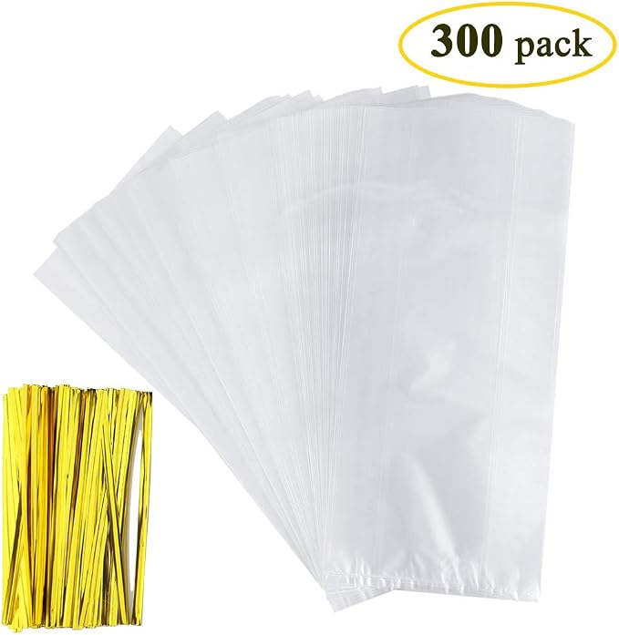 300 Count Belinlen Bread Loaf Bags With Free Twist Ties (300 Pack)